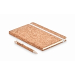 Taccuino personalizzato A5 con elastico e penna in bambù Earth color beige seconda vista