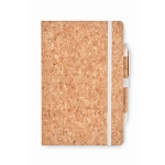 Taccuino personalizzato A5 con elastico e penna in bambù Earth color beige terza vista