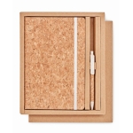 Taccuino personalizzato A5 con elastico e penna in bambù Earth color beige quinta vista