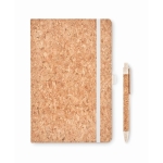 Taccuino personalizzato A5 con elastico e penna in bambù Earth color beige ottava vista