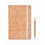Taccuino personalizzato A5 con elastico e penna in bambù Earth color beige nona vista