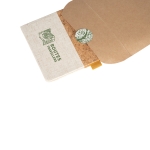 Taccuino A5 copertina sughero e lino pagine a righe Greener Colors color naturale immagine con logo 4