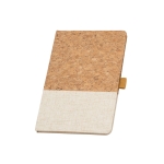 Taccuino A5 copertina sughero e lino pagine a righe Greener Colors color naturale