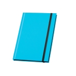 Taccuini promozionali A5 color fluo pagine neutre con bordo Fluor color azzurro