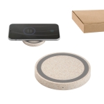 Caricatore wireless rotondo in ABS e fibra di grano Natural Round Fast vari colori