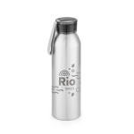 Borraccia in alluminio antigoccia con manico in silicone 660ml Alu Cool color argento opaco immagine con logo