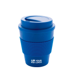 Bicchiere take away tappo a vite e fascia 350ml Takeaway Comfort color blu vista area di stampa