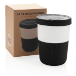 Bicchieri take away con base e tappo in silicone colorati 380ml Funny color nero vista con scatola