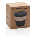 Bicchieri take away eco con base e tappo abbinati 280ml Barista color nero seconda vista con scatola