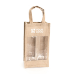 Buste vino personalizzate per due bottiglie 75 cl Doble Vino Yute vista area di stampa