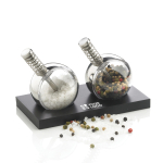 Macina sale e pepe dal design innovativo con base personalizzabile Orbit color nero vista area di stampa