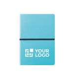 Quaderno A5 con elastico orizzontale e pagine a righe Flexi Colors color blu vista area di stampa