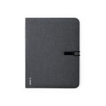 Cartella portablocco con logo A4 multitasche fogli righe Mottled Grey color nero prima vista