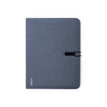 Cartella portablocco con logo A4 multitasche fogli righe Mottled Grey color blu mare prima vista
