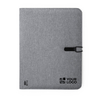 Cartella portablocco con logo A4 multitasche fogli righe Mottled Grey vista area di stampa