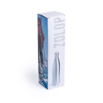 Borraccia termica in acciaio inox riciclato argento brillante 850ml color argento vista con scatola