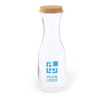 Bottiglie in vetro con logo e tappo in sughero 1L Crystal Corkcap vista area di stampa