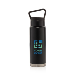 Borracce termiche doppio isolamento con logo da 650ml Frosty color nero vista area di stampa