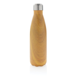 Borracce con logo in acciaio con trama in legno da 500ml Wood Print color legno chiaro seconda vista