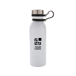 Borraccia termica con logo con manico in silicone da 600ml Carry Loop color bianco vista area di stampa