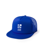 Cappellino snapback con logo visiera piatta più colori con clip Surf vista area di stampa