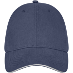 Cappello 6 pannelli cotone 260g/m² visiera precurvata con fibbia Metal color blu mare