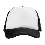 Cappello trucker più colori regolabile in poliestrere 100/gm2 Town color bianco/nero vista frontale