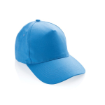 Cappelli baseball con logo in cotone riciclato 280g/m² Eco Plus color azzurro ciano