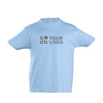 T-shirt per bambini in cotone semipettinato 190g/m² SOL'S Imperial color azzurro pastello vista area di stampa