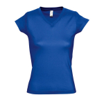 T-shirt aderente da donna con scollo a V cotone 150g/m² SOL'S Moon color blu reale terza vista
