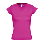 T-shirt aderente da donna con scollo a V cotone 150g/m² SOL'S Moon color fucsia