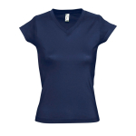 T-shirt aderente da donna con scollo a V cotone 150g/m² SOL'S Moon color blu mare