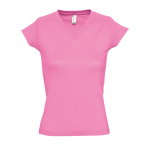T-shirt aderente da donna con scollo a V cotone 150g/m² SOL'S Moon color rosa pastello