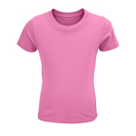 T-shirt bambino con logo in cotone biologico da 150g/m² SOL'S Crusader color rosa