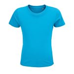 T-shirt bambino con logo in cotone biologico da 150g/m² SOL'S Crusader color azzurro ciano