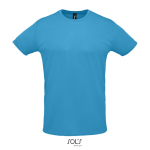 T-shirt unisex con girocollo piquet di poliestere 130g/m² SOL'S Sprint color azzurro ciano