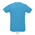 T-shirt unisex con girocollo piquet di poliestere 130g/m² SOL'S Sprint color azzurro ciano vista posteriore