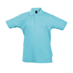 Polo da bambino in cotone pettinato 170 g/m² SOL'S Summer II color azzurro ciano