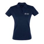 Polo da donna serigrafate in cotone filato 180g/m² SOL'S Perfect Women color blu mare vista area di stampa