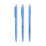 Economica penna a sfera personalizzata inchiostro blu BIC® Clic Stic color blu vista con stampa