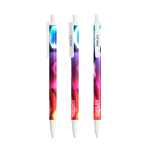 Economica penna a sfera personalizzata inchiostro blu BIC® Clic Stic color bianco vista con stampa