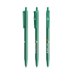Economica penna a sfera personalizzata inchiostro blu BIC® Clic Stic color verde vista con stampa