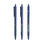Economica penna a sfera personalizzata inchiostro blu BIC® Clic Stic color blu mare vista con stampa