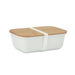 Contenitore In plastica personalizzati con coperchio in bambu 1L Mix Bamboo color bianco
