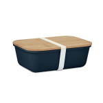 Contenitore In plastica personalizzati con coperchio in bambu 1L Mix Bamboo color blu mare