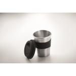 Bicchiere promozionale inox con fascia e tappo 350ml Takeaway Steel color nero sesta vista fotografica