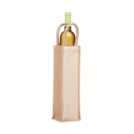 Shopper per vino con logo in tela e juta 320 g/m2 Vino Rioja color beige seconda vista