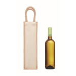 Shopper per vino con logo in tela e juta 320 g/m2 Vino Rioja color beige quarta vista