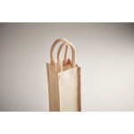 Shopper per vino con logo in tela e juta 320 g/m2 Vino Rioja color beige quinta vista fotografica
