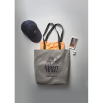 Shopper per la spesa personalizzabile 190D reflectante Flash color argento opaco seconda vista ambiente principale